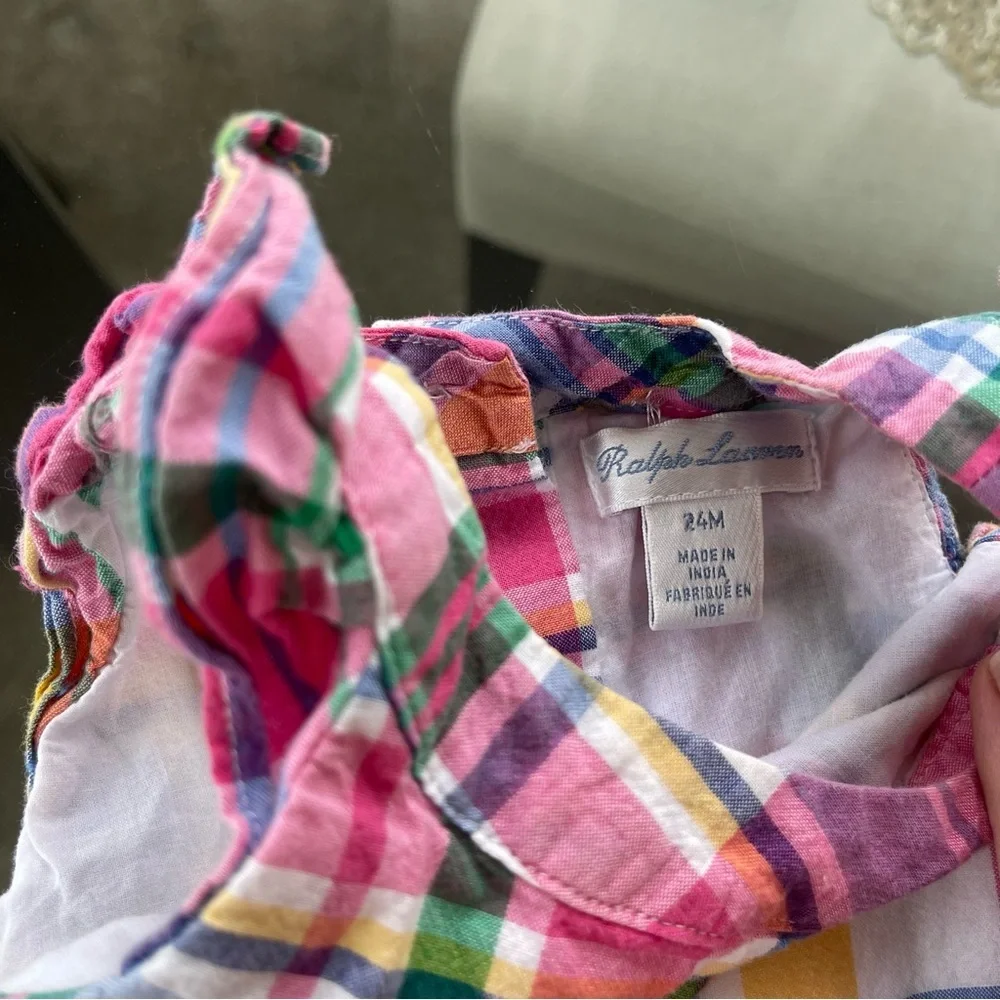 Ralph Lauren 24 Months Baby Girl Pink‎ Plaid Dress Spring Summer